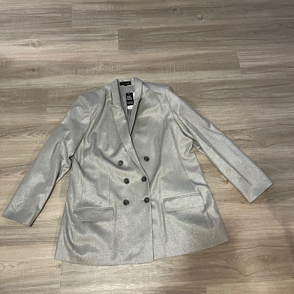Express Ladies xl sparkly metallic gray blazer